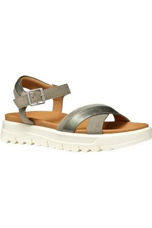 Geox D XAND 2.1S B, Sandalo Piatto Donna, Sage/Dk Green, 36 EU