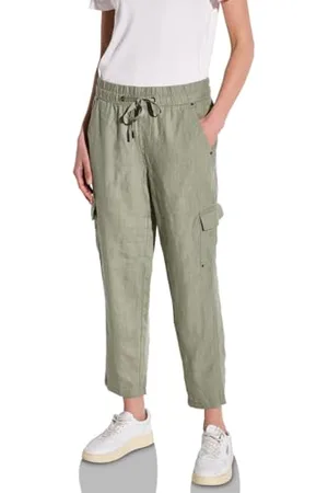 Street one A378741 Pantaloni in Lino Stile Cargo, , 46W x 28L Donna