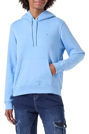 Tommy Hilfiger Donna Felpa con Cappuccio Scollo Rotondo Regular Fit, (Westside Blue), XXS