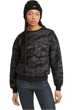 G-Star Donna Lace AOP Loose Sweater, (dk black lace wave D25169-D865-G900), L