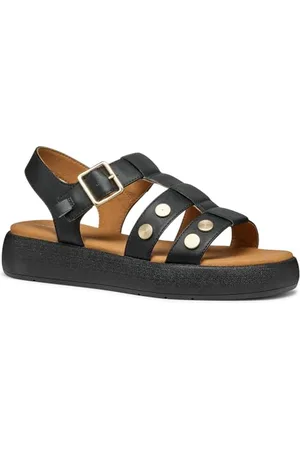 Geox D CAMALEI E, Sandalo Piatto Donna, Black, 41 EU