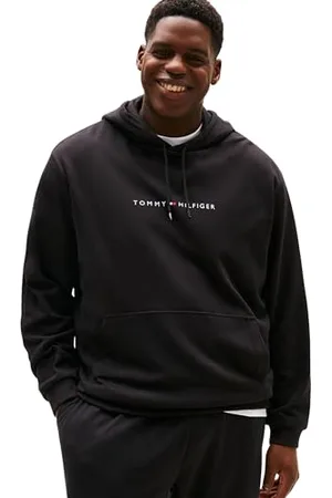 Tommy Hilfiger Uomo Felpa con Cappuccio Regular Fit, Nero , 4XL