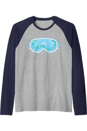 Symbiosis Supply Co. Ski Goggles Art Nature Mountains Minimalist Skiing Maglia con Maniche Raglan