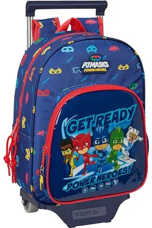 Safta PJMASKS READY - Zaino per bambini con carrello 705, ideale per bambini di diverse età, comodo e versatile, qualità e resistenza, 26 x 11 x 34 cm, colore , , Estándar, Casual