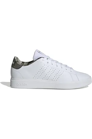 adidas Advantage Base 2.0 Shoes, Scarpe Uomo, Cloud White/Cloud White/Olive Strata, 36 EU