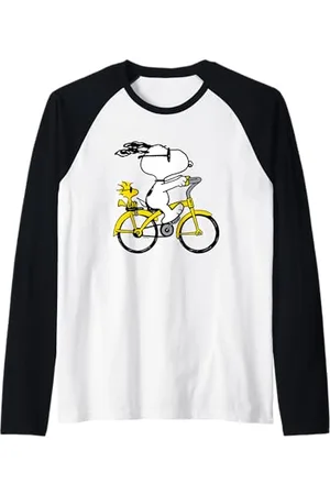 Peanuts Bicicletta da equitazione Snoopy & Woodstock Maglia con Maniche Raglan