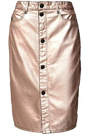 G-Star Donna Noxer Button Pencil Skirt, (gold metallic D19384-8973-C406), 25