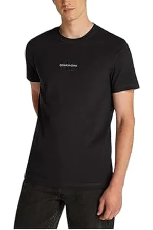 Calvin Klein Uomo T-shirt Maniche Corte Monologo Tee in Cotone, Beige (Aluminum), S
