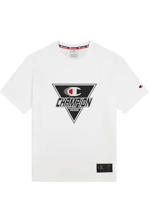 Champion Legacy Modern Sport (220366) -Stretch Jersey SS Crewneck T-Shirt, (Wht), XXL Uomo