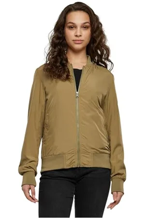 Urban classics Giubbotto Bomber da Donna con Polsini a Coste, Giacca a Vento Leggera, Giubbottino Bomber a Maniche Lunghe con Cerniera e Tasche, Colore: , Taglia: XL