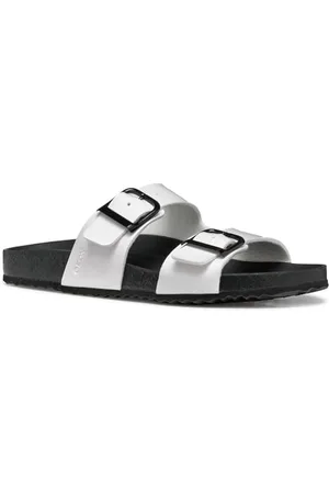 Geox D BRIONIA R M, Sandalo Piatto Donna, White, 41 EU