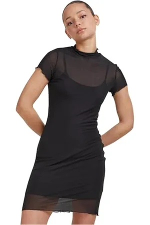 Urban classics Abito da Donna in Rete A Doppio Strato Casual Dress, , XXXXXL