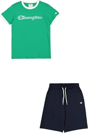 Champion Legacy Boy-Graphic Crewneck Set with Large Print, (GS130), 9-10 Anni Bambini e Ragazzi