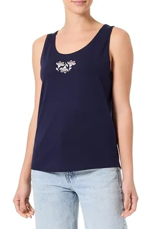 Armor.lux Armor Lux Débardeur Sérigraphié Fleurs À col Rond en Coton Léger Femme Canottiera da Donna