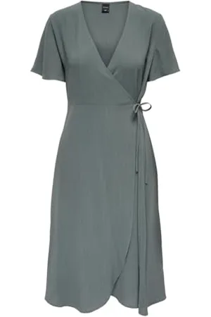 ONLY Onlcali Life S/S Midi Wrap Dress Wvn, , M Donna