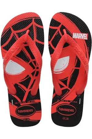 Havaianas Top Marvel Logomania (Mini Me) - Infradito Ragazzi, Black/Red Ruby