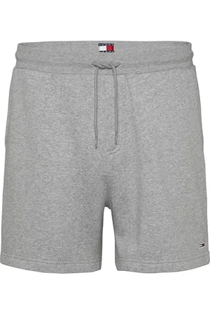 Tommy Hilfiger Uomo Pantaloncini in Felpa Flag Beach con Coulisse, Grigio ( Htr), L