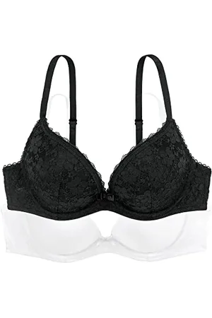 Dorina Celine Reggiseno Donna Coppe Modellate con Ferretto, Design in Pizzo Floreale e Ali U-Back per Supporto, Avorio