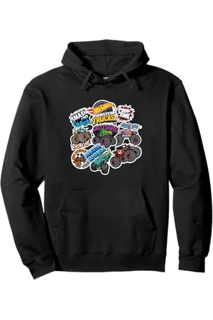 Hot Wheels Monster Trucks - Adesivi Felpa con Cappuccio