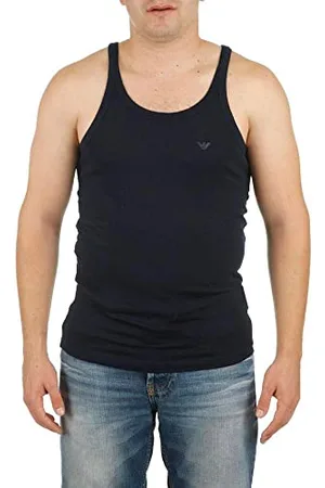 Emporio Armani Uomo 2-Pack Tank Pure Cotton Pigiama, (Marine), M