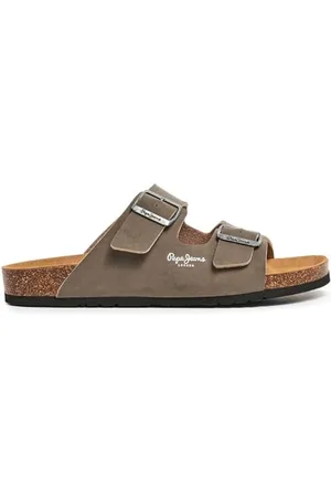Pepe Jeans Bio M Double Velour Sandal Uomo, Marrone (Stone Beige), 6