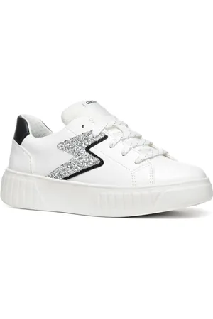 Geox J MIKIROSHI Girl A, Scarpe da Ginnastica, White/Silver, 34 EU