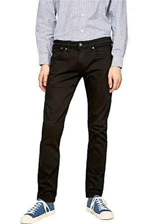 Pepe Jeans Hatch Uomo Jeans Slim Fit Vita Media, Neri (Denim-s92), 40W / 30L
