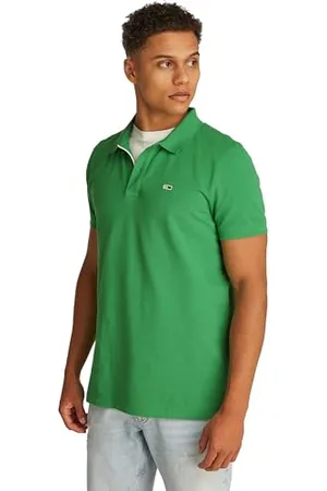 Tommy Hilfiger Maglietta Polo Uomo Maniche Corte Slim Placket Slim Fit, Verde (Coastal ), L