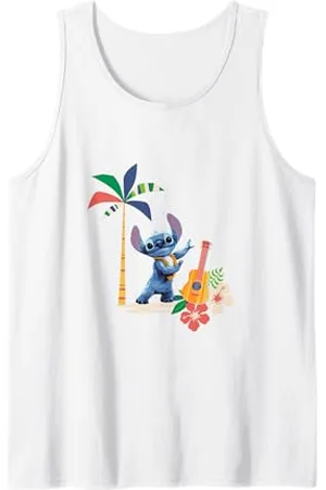 Disney Lilo & Stitch Hula Dancing Stitch Floral Logo Canotta
