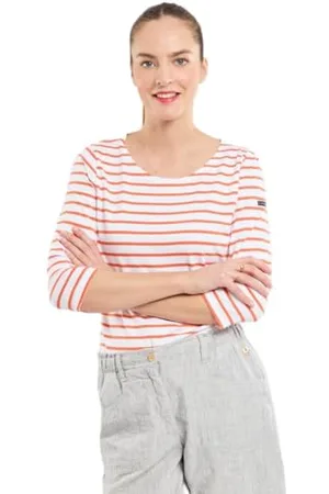 Armor.lux Armor Lux Marinière Manches 3/4 et col Bateau en Coton Léger Femme Maglione, , L Donna