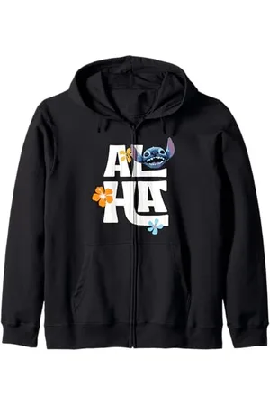 Disney Lilo & Stitch Aloha Distressed Floral Logo Felpa con Cappuccio