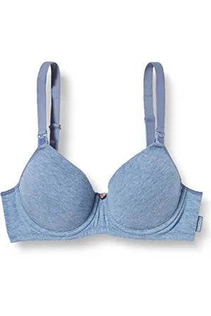 Noppies Cotton Comfort Nursing Bra Reggiseno Imbottito, Light Blue Melange-P972, 4B Donna