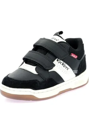 Kickers Kickbiking, Scarpe da Ginnastica Unisex-Bambini, Nero/Bianco, 32 EU