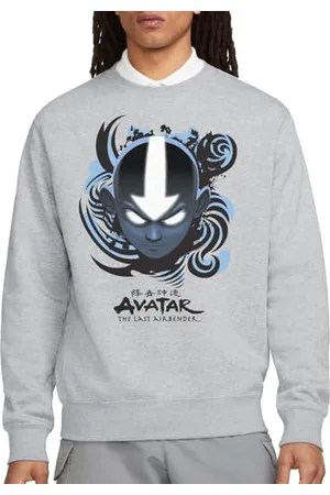 Avatar: The Last Airbender Avatar The Last Airbender Airbender And Black Kanji Crew Sweatshirt Maglia di Tuta, (Athletic Heather), XL Unisex-Adulto