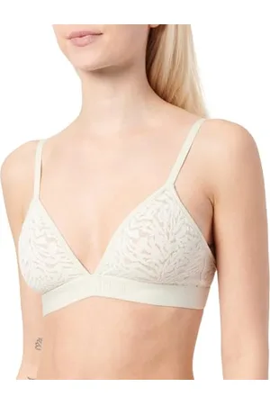 Calvin Klein Unlined Triangle 000QF7491E Triangolo (Parte Superiore del Bikini), (Bone White), L Donna