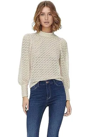 JDY Avery L/S Lace Top Jrs Noos Maglietta a Maniche Lunghe, , XS Donna