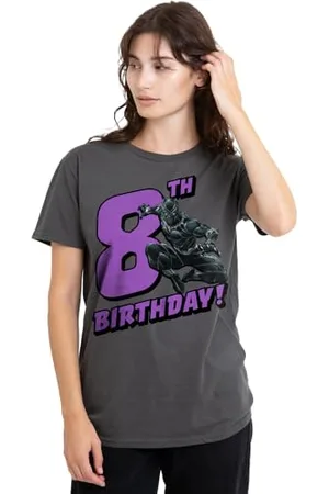 Black Panther Mandarin creative ltd Birthday 8 Ladies T Shirt, Charcoal, , M Donna