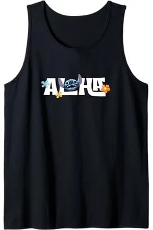 Disney Lilo & Stitch Aloha Floral Text Logo Canotta