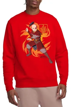 Avatar: The Last Airbender Zuko Flame Burst Crew Sweatshirt Maglia di Tuta, , XL Unisex-Adulto