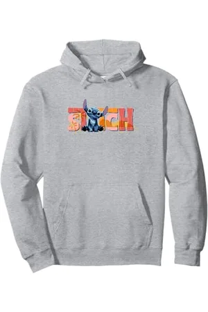 Disney Lilo & Stitch Cute Stitch Sitting Logo Felpa con Cappuccio