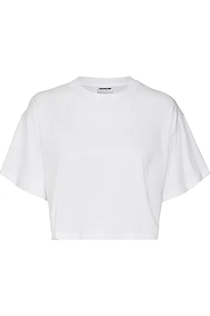 Noisy May Nmalena S/S O-Neck Semicrop Top FWD Noos T-Shirt, , S Donna