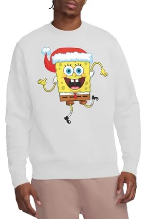 Spongebob Christmas Santa Hat Crew Sweatshirt Maglia di Tuta, , XL Unisex-Adulto