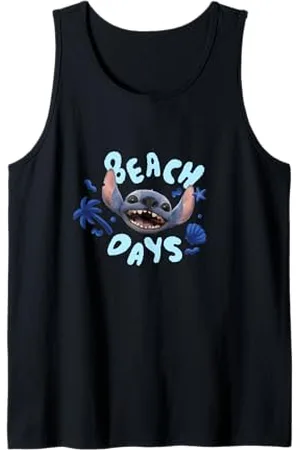 Disney Lilo & Stitch Beach Days Big Stitch Face Logo Canotta