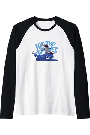 Disney Lilo & Stitch Hit The Waves Surfing Stitch Maglia con Maniche Raglan
