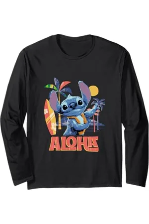 Disney Lilo & Stitch Aloha Hula Dance Distressed Maglia a Manica