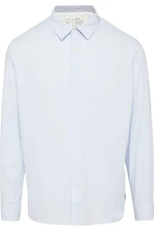 QS by s.Oliver 2161415 Camicia a Maniche Lunghe, Celeste, L Uomo