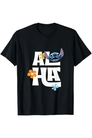 Disney Lilo & Stitch Aloha Distressed Floral Logo Maglietta