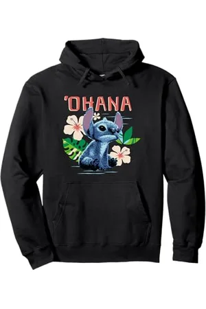 Disney Lilo & Stitch Ohana Sitting Stitch Cute Logo Felpa con Cappuccio