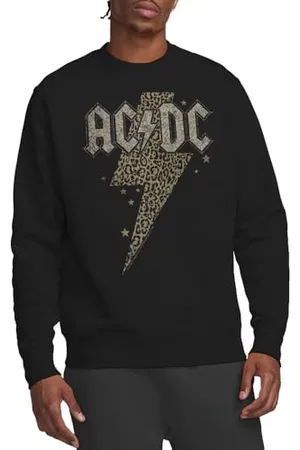 AC/DC Leopard Bolt Crew Sweatshirt Maglia di Tuta, , M Unisex-Adulto