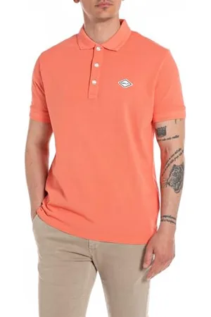 Replay Polo da uomo manica corta classica, arancione , S